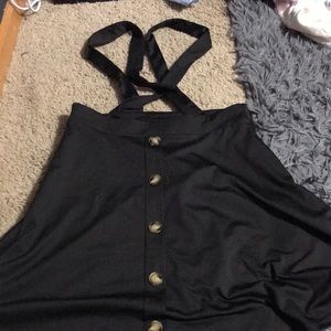 black overall skirt